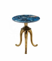 2024 dernier design européen couleur vive meubles de salon turcs dessus en marbre coloré café thé table d'appoint mobile