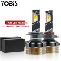 Pour l'automobile transfrontalière : Phare LED T70 à trois couleurs, contrôle par application, modification pour H4/H7/H1, haute puissance 150W