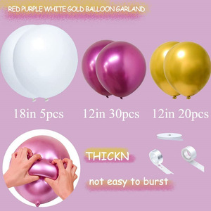 Ensemble de couronnes de ballons blanc or métallisé Ballon <span class=keywords><strong>rose</strong></span> métallisé Douche nuptiale Fête de fiançailles Fête d'<span class=keywords><strong>anniversaire</strong></span> - Product Image 5