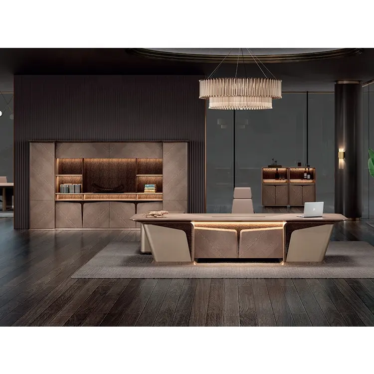 CEO di lusso design moderno scrivania direzionale per uso professionale in legno mobili per ufficio