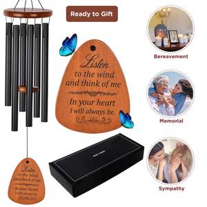 庭のパティオのための屋外の倉庫スポットなだめるようなメロディックトーンの死別ギフト木製のシンパシー記念風のチメ - Product Image 2
