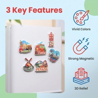 Imán de Resina para Refrigerador con Logotipo Personalizado al por Mayor, Recuerdo Turístico 3D, Decoración para el Hogar