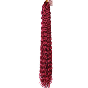 New Arrival 60 CM Curly Crochet Hair Deep Wave Twist <strong>Braids</strong> <strong>Long</strong> Wavy Hair Synthetic Wig Pre-Braiding Hair Extensions for Women - Product Image 6
