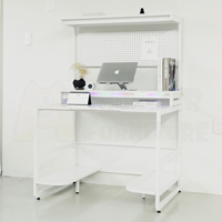 Bureau de jeu pour ordinateur de bureau moderne Monster Pro White de grande taille avec tapis de souris antidérapant sur toute la surface