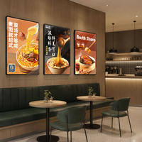 Boîte à lumière LED en verre trempé ultra-mince, affichage publicitaire rectangulaire mural, panneau lumineux pour menu, affiche d'ascenseur