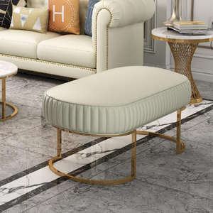 أطقم أرائك قماشية فاخرة معاصرة على شكل زاوية مع أرجل معدنية ذهبية لغرفة المعيشة - Product Image 6