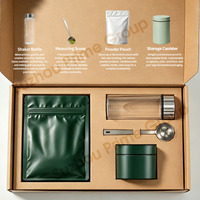 Ensemble personnalisé de bouteille shaker, boîte à poudre protéinée, cuillère en acier inoxydable avec emballage premium pour les compléments nutritionnels