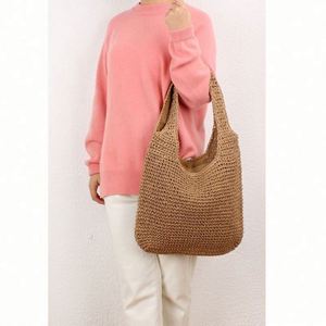 Bolso de Playa de Paja para Mujer, Tejido a Crochet, Hecho a Mano, de Gran Capacidad, para Vacaciones en la Playa, Venta al Por Mayor - Product Image 5
