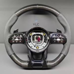 Volante Deportivo de Cuero de Lujo YLC para <span class=keywords><strong>Mercedes</strong></span> Benz, para AM-G W447 SLK R171 Clase G A220 W219 GLE W176 ML W202 A45 AMG CLS - Product Image 5