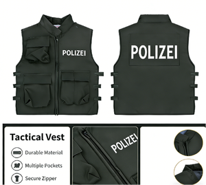 Gilet de costume à bretelles réglables pour Halloween, jeu de rôle SWAT, fête à thème, déguisement pour enfants, cosplay de bureau, journée des métiers, événement scolaire - Product Image 2