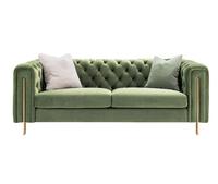 Ensemble de canapé chesterfield tufté en velours rose Ensemble de canapé d'hôtel Ensemble de canapé de salon