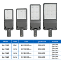 Lampadaire LED extérieur étanche IP66 en aluminium pour parking, prix usine de gros, 50W 100W 150W 200W