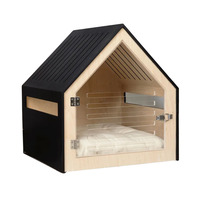 Maison moderne en bois pour chien et chat avec porte en acrylique