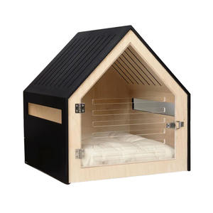 아크릴 도어가 있는 모던한 원목 강아지 고양이 하우스 - Product Image 3