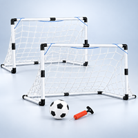 Ensemble de 2 buts de football pour enfants avec ballon, jouets de sport en plastique pour l'extérieur, pour jouer dans la cour et pratiquer les tirs pour débutants