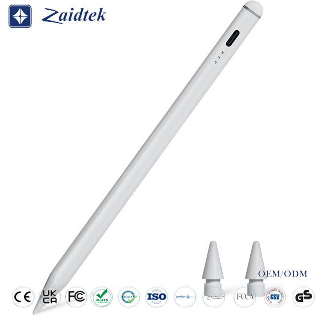 Zaidtek HCP011 Smart Magnetic Capacitive Stylus Metal Pad Pencil Palm Rejection Tilt Angle Sensing Replaceable Nib for Pro 11
