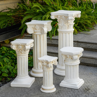 Grandes jardinières en fibre de ciment rustique à base de colonne romaine vintage, revêtement en poudre pour la maison, le jardin, le centre commercial, pot de fleurs