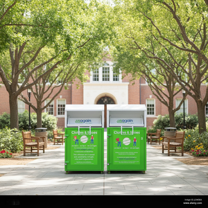 HD Outdoor Street Big Volume Eco-Friendly Rectangular Stainless Steel Standing Clothes <strong>Donation</strong> Storage <strong>Bucket</strong> for Public Garden - Product Image 5