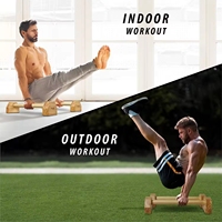 Poignée en bambou en bois Paral Lettes Parallels Solid Dip Set Push Ups Barras Board Stand Body Fitness Balance pour la maison de gymnastique