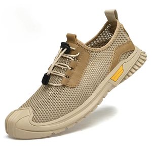 Sandales décontractées légères pour hommes en cuir de vachette avec logo, respirantes et en tissu doux, idéales pour la marche - Product Image 1