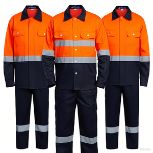 Ensemble de combinaisons d'été en pur coton Uniforme réfléchissant personnalisé Shipyard <span class=keywords><strong>Harbor</strong></span> Labour protection Suit Work Wear - Product Image 1