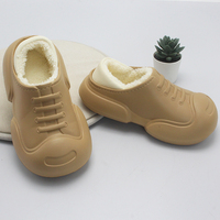 GRS pantoufles chaudes d'hiver pour femme portant des sabots chaussures fantaisie avec fourrure