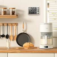 Termometer Dapur Digital Layar Besar, Pengukur Kelembapan, Timer Meja Belajar, Alarm Pintar