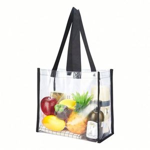 Bolsa de Mano de PVC Transparente Grande Personalizada, Bolsa de Compras Impermeable de PVC, Bolsa de Playa de Vinilo, Bolsa de PVC Transparente Portátil - Product Image 5