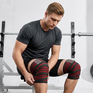 Premium Quality Heavy Duty Soft Elastic Non-Slip Lightweight Adjustable Natural Rubber PVC Unisex <b>Knee</b> Wraps / Customized - Product Image 1