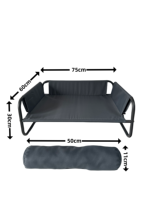 Lit surélevé pour chien, design moderne et élégant, structure en métal et tissu durable, amovible, lavable, respirant, pour intérieur/extérieur, grand lit pour chien