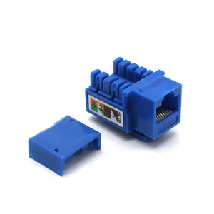 Cat5e תקשורת לבן כחול UTP מודול 90 תואר 8P8C קיר צלחת rj45 שקע מודול keystone צלחת מחיר