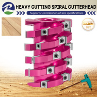 Nouvelle tête de coupe hélicoïdale robuste en carbure de tungstène, corps en aluminium, haute résistance à l'usure, pour machines à bois quatre faces