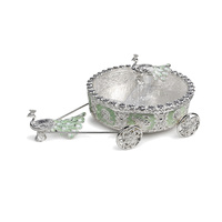Boîte de rangement pour fruits secs en alliage de zinc, style rétro européen, design créatif, avec 4 compartiments spacieux