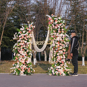 Conception d'usine décoration d'arche de fleur artificielle haut de gamme arc de corne de fleur artificielle de haute qualité - Product Image 6