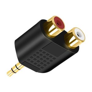 Adaptador de audio de 3,5 mm a doble RCA para portátil, material ABS - Product Image 2