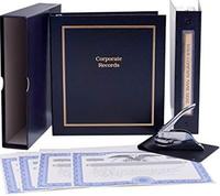 Lettre certificats d'adhésion en cuir bureau Record Book Document Organisateur Fichier Dossier Kit Llc Corporate Binder avec Slipcase
