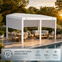 Pergola extérieure en aluminium imperméable à l'eau avec lames orientables manuelles pour balcon, spa, jardin, utilisation en haute humidité et optimisation de la résistance au vent