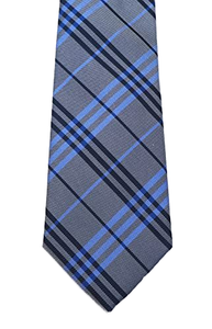 <span class=keywords><strong>Corbata</strong></span> de Microfibra Personalizada Extra Larga con Nudo Grande, Diseño a Cuadros Grises, <span class=keywords><strong>Azul</strong></span> Claro y <span class=keywords><strong>Azul</strong></span> Marino, para Hombre, Formal y de Negocios - Product Image 5