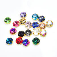 Cristal de verre diamant K9 haut de gamme 10Mm, griffe carrée classique grosse couture sur pierre strass à dos pointu décoration de haute qualité