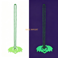 Collier de Décorations Fluorescentes Style Chauve-souris de Lune pour Halloween, Accessoire Photo pour Fête d'Épouvante et d'Horreur, Ambiance Sinistre