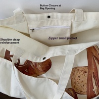 Sac fourre-tout en toile de coton personnalisé avec logo imprimé pour femme, grande capacité, robuste, idéal pour le week-end, les fêtes, la plage et le shopping