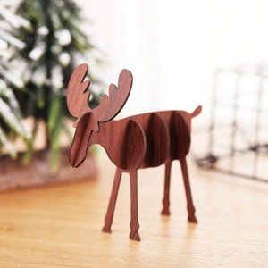 ของตกแต่งคริสต์มาสใหม่ งานฝีมือไม้รูปกวาง DIY ของขวัญสร้างสรรค์สำหรับเด็ก และของตกแต่งประกอบตั้งโต๊ะ - Product Image 6