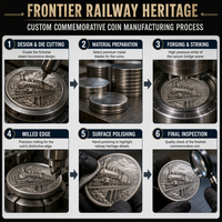 Pièce de monnaie commémorative personnalisée en relief, Locomotive à vapeur du patrimoine ferroviaire des frontières, Pièce de défi, Cadeau souvenir, Vente en gros directe usine