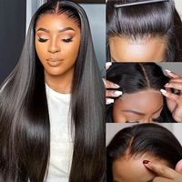 Perruques en gros 13x6 sans colle, avec dentelle frontale HD complète, en cheveux indiens vierges, et perruques 13x4 en cheveux humains vierges bruts avec cuticules alignées