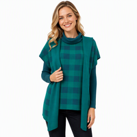 Ensemble sweat à capuche et pull à col montant, nouveau design, tricot surdimensionné à motif rayé