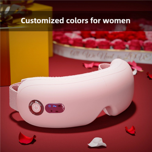 Dispositivo de masaje plegable con compresión por airbag, vibración, terapia térmica, música Bluetooth, máscara para ojos inalámbrica, máquina de masaje ocular rosa. - Product Image 3