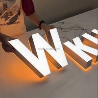 Lettres lumineuses LED acryliques double face durables et antirouille, personnalisées pour enseignes de magasins, transformateurs pour hôtels et mariages