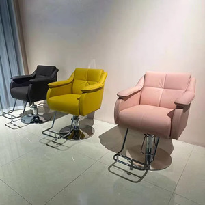 Silla de Barbero Moderna Tapizada con Base Cromada Giratoria para Salón de Belleza y Barbería - Product Image 2