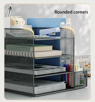 OFME03 Boîte de rangement de fichiers multi-couches en métal écologique rectangulaire pour bureau avec une capacité de 20 à 35 L 12*12,2*9,65 pouces
