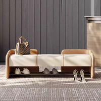 Banc de rangement rectangulaire moderne de luxe léger pour la maison, tabouret de couloir pour changer de chaussures